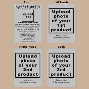 Business Halloween Gray Folded Holiday Card Feestdagen Kaart