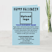 Business Halloween Light Blue Folded Wenskaart Kaart (Voorkant)
