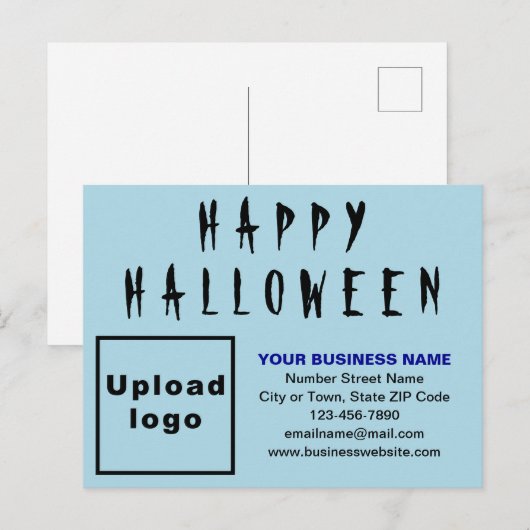 Business Halloween Light Blue Holiday Briefkaart (Voorkant / Achterkant)
