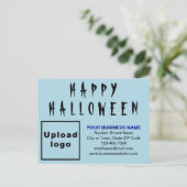 Business Halloween Light Blue Holiday Briefkaart (Staand voorkant)