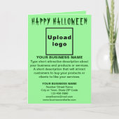 Business Halloween Light Green Folded Holiday Card Feestdagen Kaart (Voorkant)