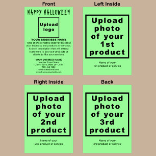 Business Halloween Light Green Folded Holiday Card Feestdagen Kaart