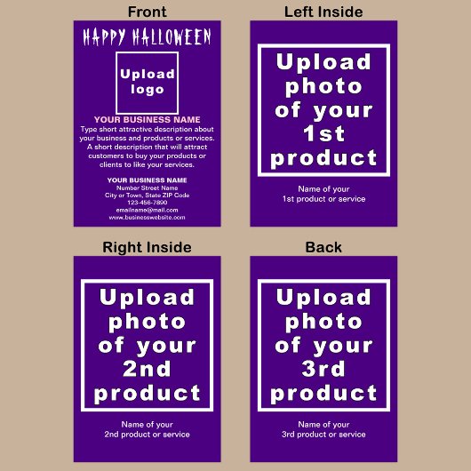 Business Halloween Paars Folded Wenskaart Kaart