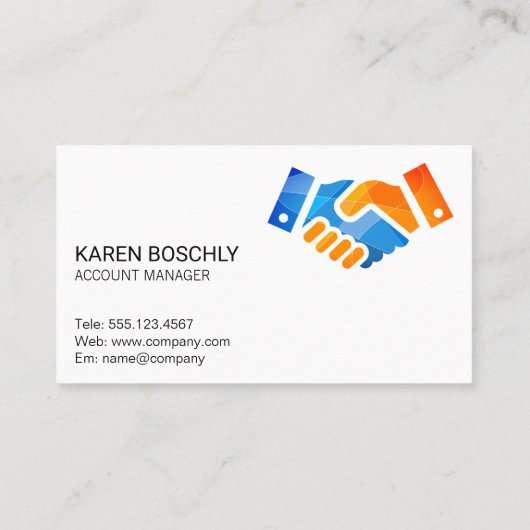 Business Handshake-Logo Visitekaartje (Achterkant)