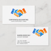 Business Handshake-Logo Visitekaartje (Voorkant / Achterkant)