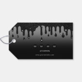 Business Hang Label Kleding Swing Label Zwart Glit Cadeaulabel (Achterkant Horizontaal)