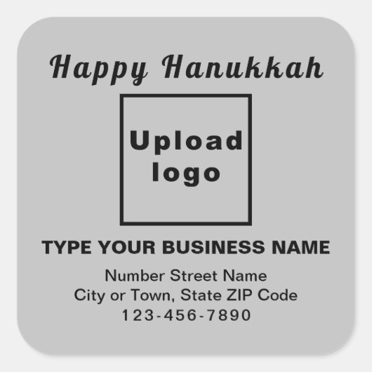 Business Hanukkah Gray Square Sticker (Voorkant)