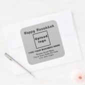Business Hanukkah Gray Square Sticker (Envelop)