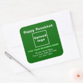 Business Hanukkah Green Square Sticker (Envelop)