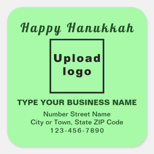 Business Hanukkah Light Green Square Sticker (Voorkant)