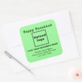 Business Hanukkah Light Green Square Sticker (Envelop)