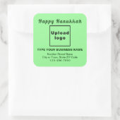 Business Hanukkah Light Green Square Sticker (Tas)