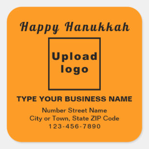 Business Hanukkah Oranje Color Square Sticker