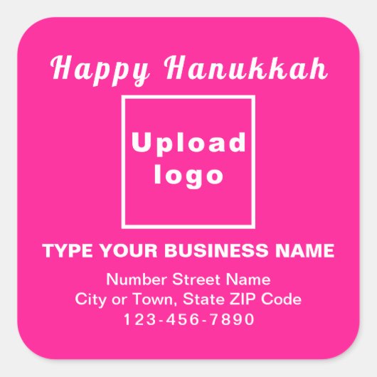 Business Hanukkah Pink Square Sticker (Voorkant)