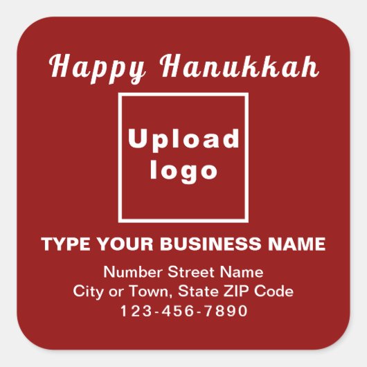 Business Hanukkah Red Square Sticker (Voorkant)