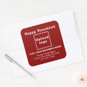 Business Hanukkah Red Square Sticker (Envelop)
