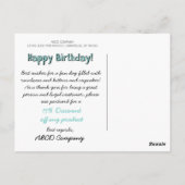Business Happy Birthday Coupon Briefkaart (Achterkant)