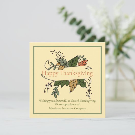 Business Happy Thanksgiving Grateful Feestdagenkaart (Staand voorkant)