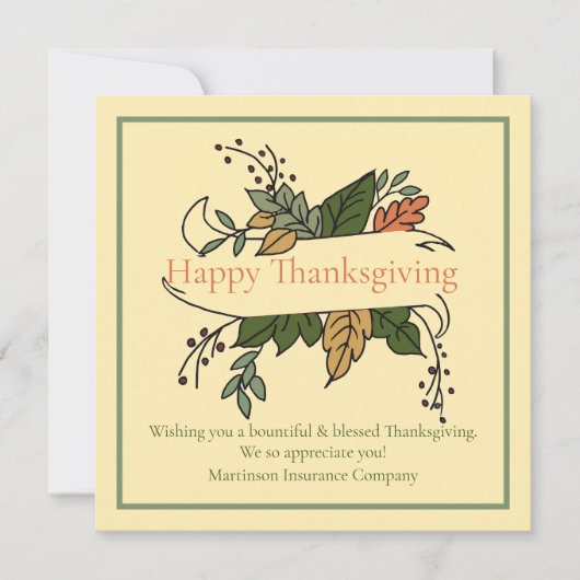 Business Happy Thanksgiving Grateful Feestdagenkaart (Voorkant)