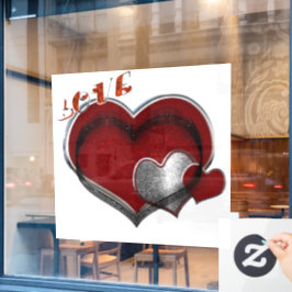 Business Heart Window Cling Sticker