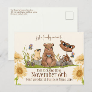 Business Herfst Back Time Change Herinder Briefkaa Briefkaart