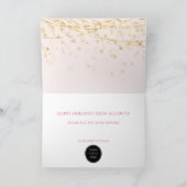 Business Holiday Card Hot Pink Gold Ornaments Feestdagen Kaart (Binnen)