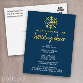 Business Holiday Cheer Party - moderne sneeuwvlok Folie Uitnodiging Briefkaart