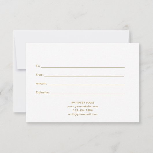 Business Holiday Gold Script Cadeaucertificaat (Achterkant)