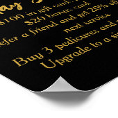 Business Holiday Specials Custom Black Gold Poster (Hoek)