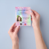 Business holographic qr code instagram flyer (Hand)