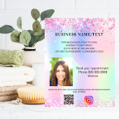 Business holographic qr code instagram flyer