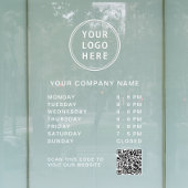 Business Hours Logo Create QR Code White Lettering Raamsticker
