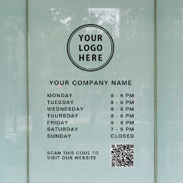 Business Hours Logo Create Your QR Code Raamsticker
