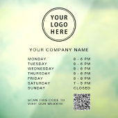 Business Hours Logo Create Your QR Code Raamsticker (Vel 3)