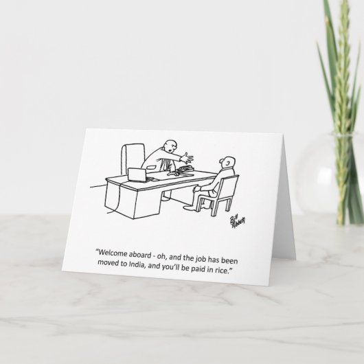 Business Humor "Welcome Aboard" Greeting Card Kaart (Voorkant)