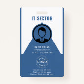 Business ID-badge met Logo en foto Badge (Voorkant)