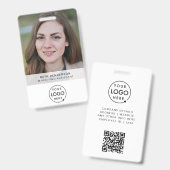 Business ID Card | Modern Large Photo Employee Badge (Front & Back)