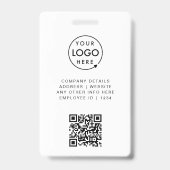 Business ID Card | Modern Large Photo Employee Badge (Back)