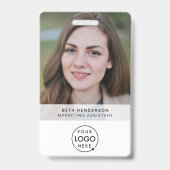 Business ID Card | Modern Large Photo Employee Badge (Front)