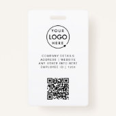 Business ID Card | Modern Large Photo Employee Badge (Achterkant)