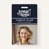 Business ID Card QR Modern Large Photo Employee Badge (Voorkant)