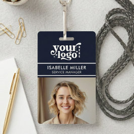 Business ID Card QR Modern Large Photo Employee Badge