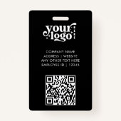 Business ID Card QR Modern Large Photo Employee Badge (Achterkant)