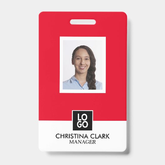 Business ID Employee Photo Name Badge Custom (Voorkant)