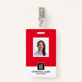 Business ID Employee Photo Name Badge Custom (Voorkant met clip)