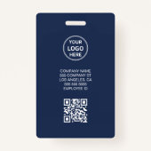 Business ID Kaart Modern Logo Photo Staff Navy Badge (Achterkant)