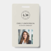 Business ID Kaart Moderne Logo Foto personeel Badge (Voorzijde)