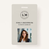 Business ID Kaart Moderne Logo Foto personeel Badge (Voorkant)