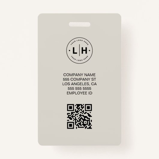 Business ID Kaart Moderne Logo Foto personeel Badge (Achterkant)