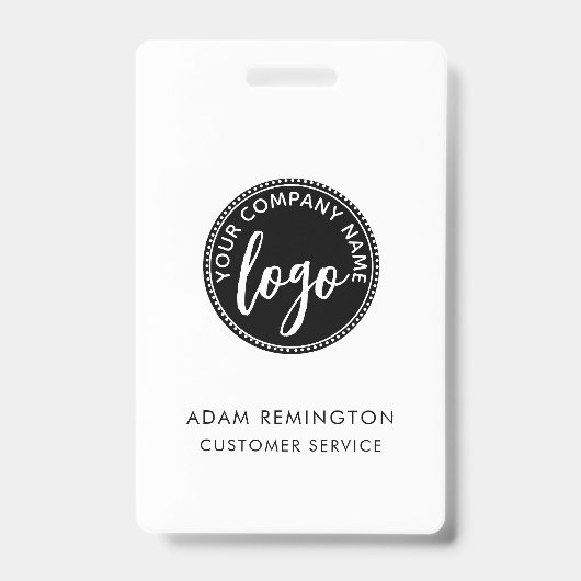Business ID Logo Modern Aangepast personeel Badge (Voorzijde)